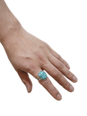 画像4: 【 Indian Jewelry（インディアン ジュエリー） 】 ターコイズリング [ Navajo Silver Ring ] [ Kingman Turquois ( キングマンターコイズ ) ] [ 19号 ]