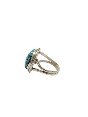 画像3: 【 Indian Jewelry（インディアン ジュエリー） 】 ターコイズリング [ Navajo Silver Ring ] [ Kingman Turquois ( キングマンターコイズ ) ] [ 19号 ]