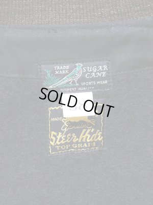 画像8: 【 SUGAR CANE（シュガーケン） 】 ビーチクロスレザースリーブジャケット [ BEACH CLOTH LEATHER SLEEVE JACKET ] [ NAVY ]