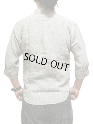 画像2: 【 Pherrow's（フェローズ） 】 七分袖リネンバンドカラーシャツ  [3/4 SLEEVE Band Coller SHIRT]