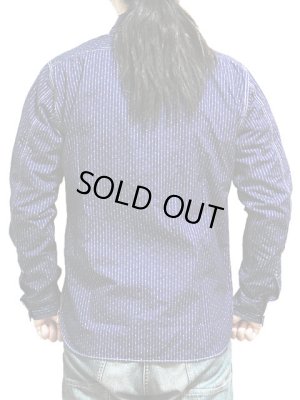 画像2: 【 SUGAR CANE（シュガーケン） 】 【 4.5oz. 】INDIGO DOT STRIPE WORK SHIRT [ FICTION ROMANCE ] インディゴドットストライプワークシャツ