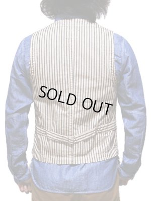 画像2: 【STUDIO D'ARTISAN（ステュディオダルチザン） 】 インディゴストライプワークベスト[ MR. RAIL ROAD ] 