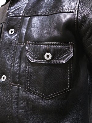 画像21: 【 Y'2 LEATHER（ワイツーレザー） 】　Horse Hide 1st Type Jacket [ Eco Horse ] [ BLACK ] [ 馬革 ]