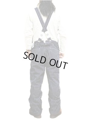 画像2: 【 HEAD LIGHT（ヘッドライト） 】 【 8oz. 】 SPECIAL WOOVEN STRIPE DENIM LOW BACK OVERALL インディゴストライプローバックオーバーオール [ 実名復刻モデル ]