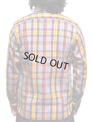 画像2: 【 Pherrow's（フェローズ） 】 ヘビーウェイトフランネルチェックシャツ  [ 杢グレー×レッド ]