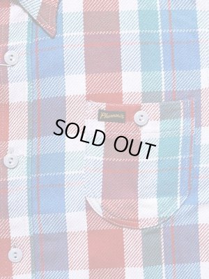 画像5: 【 Pherrow's（フェローズ） 】 ヘビーウェイトフランネルチェックシャツ  [ レッド×サックス ]