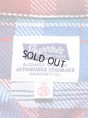 画像10: 【 Pherrow's（フェローズ） 】 ヘビーウェイトフランネルチェックシャツ  [ レッド×サックス ]