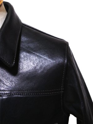 画像10: 【 Y'2 LEATHER（ワイツーレザー） 】　Horse Hide 1st Type Jacket [ Eco Horse ] [ BLACK ] [ 馬革 ]