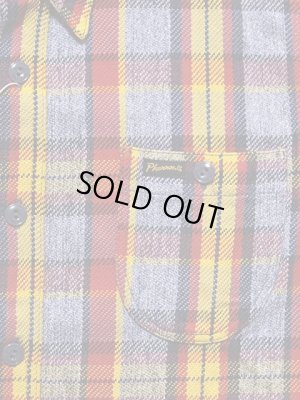 画像4: 【 Pherrow's（フェローズ） 】 ヘビーウェイトフランネルチェックシャツ  [ 杢グレー×レッド ]