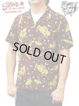 【 STAR OF HOLLYWOOD×VINCE RAY（スターオブハリウッド×ヴィンスレイ） 】 半袖レーヨンオープンカラーシャツ S/S HIGH DENSITY RAYON OPEN SHIRTS [ SPACE ROCKETS ]