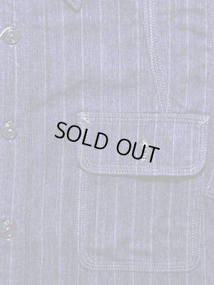 画像5: 【 Pherrow's（フェローズ） 】 杢ストライプラウンドヨークワークシャツ [ NAVY ]