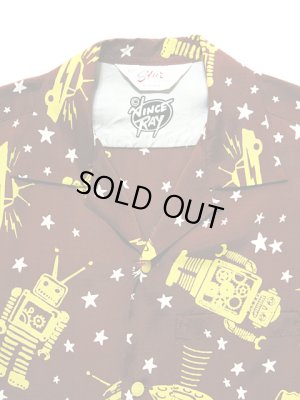 画像3: 【 STAR OF HOLLYWOOD×VINCE RAY（スターオブハリウッド×ヴィンスレイ） 】 半袖レーヨンオープンカラーシャツ S/S HIGH DENSITY RAYON OPEN SHIRTS [ SPACE ROCKETS ]