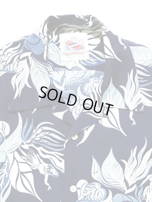 画像3: 【 DUKE KAHANAMOKU（デュークカハナモク） 】 半袖アロハシャツ S/S HAWAIIAN ALOHA SHIRT [ INDIGO SACRED GARDEN ] 