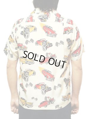 画像2: 【 STAR OF HOLLYWOOD×VINCE RAY（スターオブハリウッド×ヴィンスレイ） 】 半袖レーヨンオープンカラーシャツ S/S HIGH DENSITY RAYON OPEN SHIRTS [ HOT ROD ]