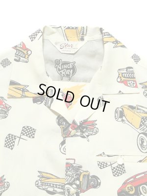 画像3: 【 STAR OF HOLLYWOOD×VINCE RAY（スターオブハリウッド×ヴィンスレイ） 】 半袖レーヨンオープンカラーシャツ S/S HIGH DENSITY RAYON OPEN SHIRTS [ HOT ROD ]