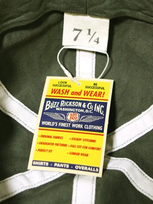 画像6: 【 メール便可 】 【 BUZZ RICKSON'S（バズリクソンズ） 】 オリーブヘリンボーンアーミーハット [ O.D.HERRINGBONE ARMY HAT ]  [ AVIATION ASSOCIATES ] ] 