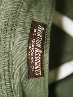 画像5: 【 メール便可 】 【 BUZZ RICKSON'S（バズリクソンズ） 】 オリーブヘリンボーンアーミーハット [ O.D.HERRINGBONE ARMY HAT ]  [ AVIATION ASSOCIATES ] ] 