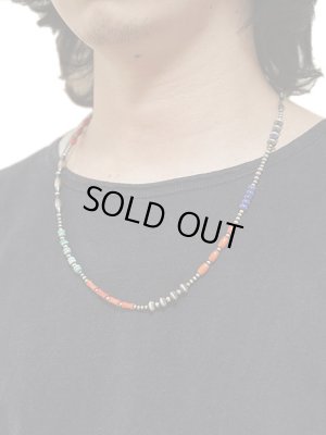 画像1: 【 Indian Jewelry（インディアン ジュエリー） 】 ナバホビーズネックレス [ Navajo Silver x  Turquoise x Coral x Lapislazuli x Onyx ] [ 63cm ] 【 メール便可 】
