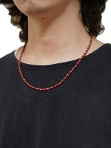 【 Indian Jewelry（インディアン ジュエリー） 】 ナバホビーズ&コーラルネックレス [ Navajo Silver & Coral ] [ 56cm ] 【 メール便可 】