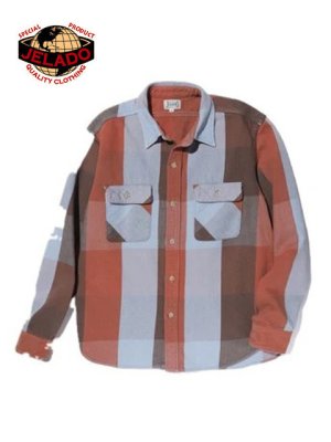 画像1: 【 予約商品  (9~10月予定) 】【 JELADO（ジェラード） 】　ヘビーチェックネルシャツ [ ショート丈 ] "Unionworkers Shirts" [ Apricot (アプリコット) ] [ 2025年モデル ]