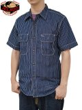 【 JELADO（ジェラード） 】 半袖ウォバッシュワークシャツ [ Unionworkers S/S Shirt ] [ INDIGO WABASH ] 【 メール便可 】