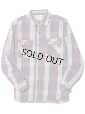 画像4: 【 JELADO（ジェラード） 】　ヘビーチェックネルシャツ　[ ショート丈 ]　"Unionworkers Shirts"　[ Grape ] 