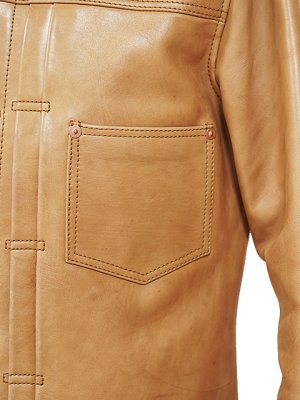 画像7: 【 Y'2 LEATHER（ワイツーレザー） 】　柿渋ホースGジャン1st 大戦モデル　[ 馬革 ] [ KAKISHIBU ]