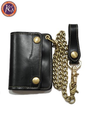 画像1: 【 KC'S（ケーシーズ） 】　トラッカーウォレット [ Trucker Wallet Short ] [ Horween Chromexcel Leather ] [ BLACK ]