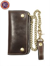 【 KC'S（ケーシーズ） 】　トラッカーウォレット　[ Horween Chromexcel Leather ] [ BROWN ]