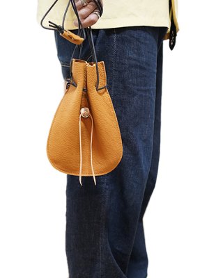 画像2: 【 KC'S（ケーシーズ） 】　Loosely Pouch　[ DEER SKIN（鹿革） ] [ CAMEL ] 【 メール便可 】