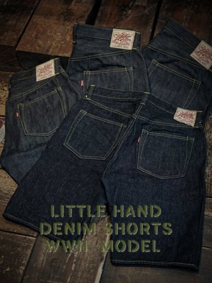 画像1: 【 予約商品 】 【 Little Hand（リトルハンド） 】　【 13.5oz 】 大戦モデルデニムショーツ　[ WWII ] [ Non Wash ] 