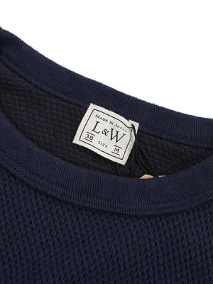 画像4: 【 Loop & Weft（ループアンドウエフト） 】　ダブルフェイスヘックスハニカムクルーネックサーマル　[ DOUBLE FACE HEX HONEYCOMB CREWNECK THERMAL ] [ Royal Navy ] 【 メール便可 】
