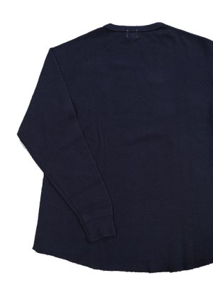 画像2: 【 Loop & Weft（ループアンドウエフト） 】　ダブルフェイスヘックスハニカムクルーネックサーマル　[ DOUBLE FACE HEX HONEYCOMB CREWNECK THERMAL ] [ Royal Navy ] 【 メール便可 】