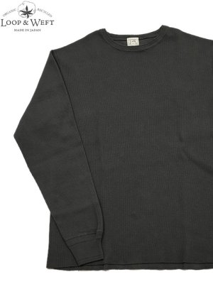 画像1: 【 Loop & Weft（ループアンドウエフト） 】　リブニットサーマル　[ CLASSIC ROYAL RIB KNIT CREWNECK THERMAL ] [ A.Black ] 【 メール便可 】