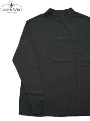画像1: 【 Loop & Weft（ループアンドウエフト） 】　スーピマハニカムミドルネックサーマル　[ Supima Long Honeycomb Middle Neck Thermal ] [ Antique Black ] 【 メール便可 】