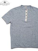 【 Loop & Weft（ループアンドウエフト） 】　スーパースラブ杢天竺ヘンリー [ SUPER SLUB TUBE KNIT 4 BUTTONS HENLEY ] [ H.BLUE ] 【 メール便可 】