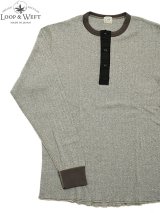 【 Loop & Weft（ループアンドウエフト） 】　針抜きリブニットヘンリー　[ Smooth Drop Needle Rib L/S HENLEY ] [ Heather Gray 2Tone ] 【 メール便可 】