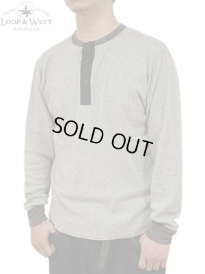 画像6: 【 Loop & Weft（ループアンドウエフト） 】　針抜きリブニットヘンリー　[ Smooth Drop Needle Rib L/S HENLEY ] [ Heather Gray 2Tone ] 【 メール便可 】