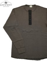 【 Loop & Weft（ループアンドウエフト） 】　針抜きリブニットヘンリー　[ Smooth Drop Needle Rib L/S HENLEY ] [ Classic Black ] 【 メール便可 】