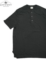【 Loop & Weft（ループアンドウエフト） 】　スーピマコットンヘンリー [ SUPIMA COTTON EDGE PIPING CLASSIC HENLEY ] [ A.BLACK ] 【 メール便可 】