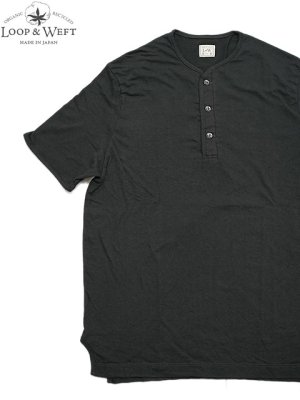 画像1: 【 Loop & Weft（ループアンドウエフト） 】　スーピマコットンヘンリー [ SUPIMA COTTON EDGE PIPING CLASSIC HENLEY ] [ A.BLACK ] 【 メール便可 】
