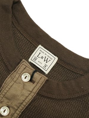 画像4: 【 Loop & Weft（ループアンドウエフト） 】　スーピマハニカムヘンリーネックサーマル　[ Supima Long Honeycomb Thermal Henley ] [ Oak Brown ] 【 メール便可 】