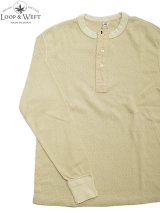 【 Loop & Weft（ループアンドウエフト） 】　スーピマハニカムヘンリーネックサーマル　[ Supima Long Honeycomb Thermal Henley ] [ Vintage Ivory ] 【 メール便可 】