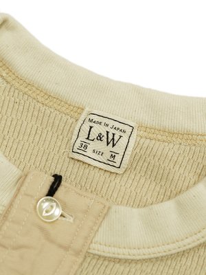 画像4: 【 Loop & Weft（ループアンドウエフト） 】　スーピマハニカムヘンリーネックサーマル　[ Supima Long Honeycomb Thermal Henley ] [ Vintage Ivory ] 【 メール便可 】