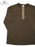 【 Loop & Weft（ループアンドウエフト） 】　スーピマハニカムヘンリーネックサーマル　[ Supima Long Honeycomb Thermal Henley ] [ Oak Brown ] 【 メール便可 】