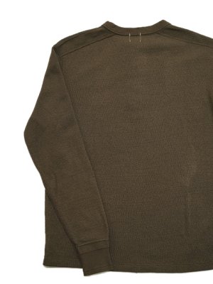 画像2: 【 Loop & Weft（ループアンドウエフト） 】　スーピマハニカムヘンリーネックサーマル　[ Supima Long Honeycomb Thermal Henley ] [ Oak Brown ] 【 メール便可 】