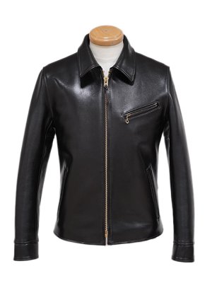 画像3: 【 Y'2 LEATHER（ワイツーレザー） 】 アニリンステアシングルライダース [ Aniline Steer Single Riders ( 牛革 ) ] [ BLACK ]