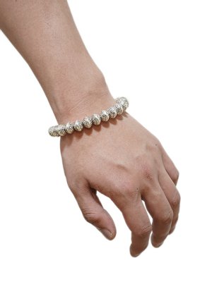 画像2: 【 Marie Yazzie（マリー・ヤジー） 】 ナバホパールシルバーブレス [ Navajo Silver Beads Bracelet ]