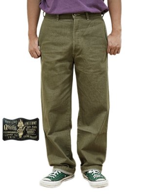 画像1: 【 ORGUEIL（オルゲイユ） 】　グリーンデニムワークパンツ [ Green Denim Work Pants ]