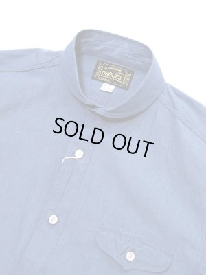 画像3: 【 ORGUEIL（オルゲイユ） 】　七分袖ストライプシャンブレーショールカラーシャツ　[ SHAWL COLLAR SHIRTS ]　[L.BLUE ]